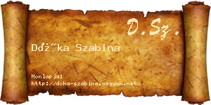 Dóka Szabina névjegykártya