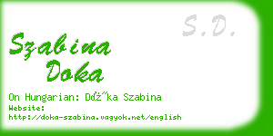 szabina doka business card